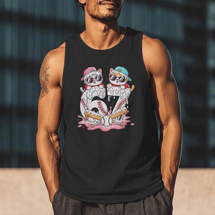 67 Meme Kawaii Cats Baseball Ice Cream Drip 6 7 Kids Men Tank Top 67 Meme Kawaii Cats Baseball Ice Cream Drip 6 7 Kids Men Tank Top