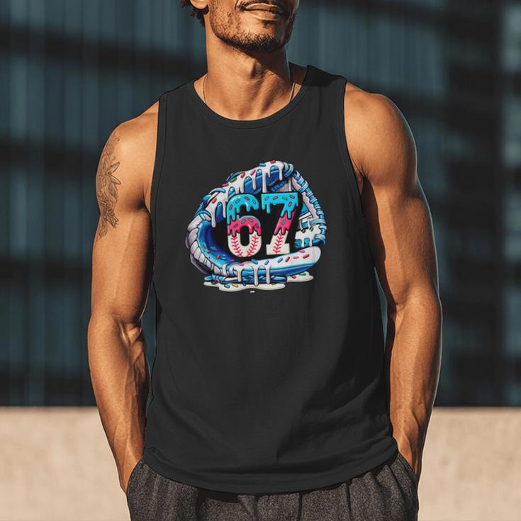67 Meme Slang Baseball Glove Drip Ice Cream Six Seven 6 7 Men Tank Top