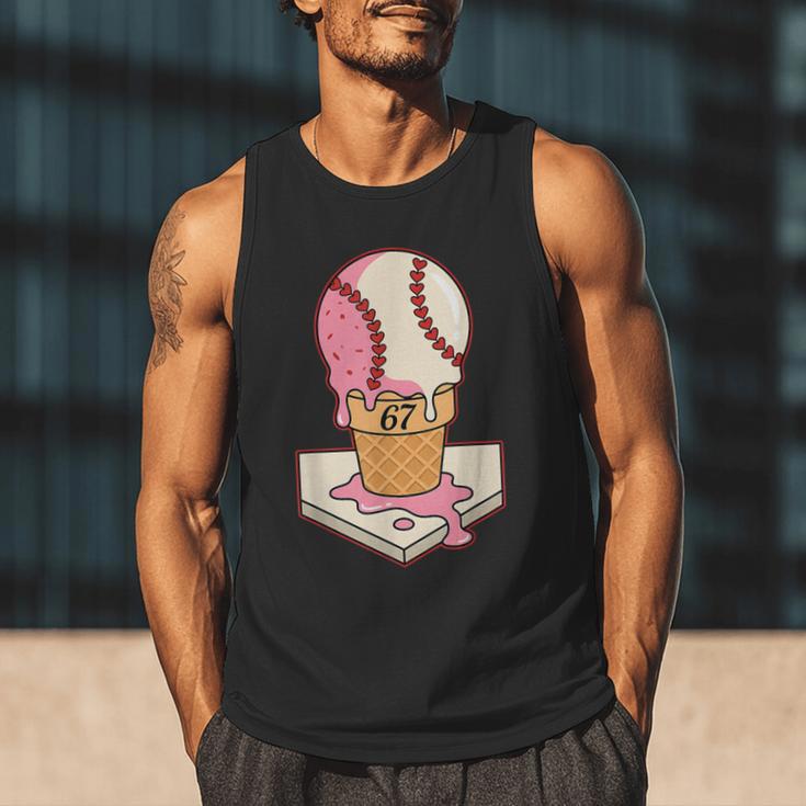 67 Tee Baseball Creamy Dripping Graphic Sixty-Seven Clothes Men Tank Top 67 Tee Baseball Creamy Dripping Graphic Sixty-Seven Clothes Men Tank Top