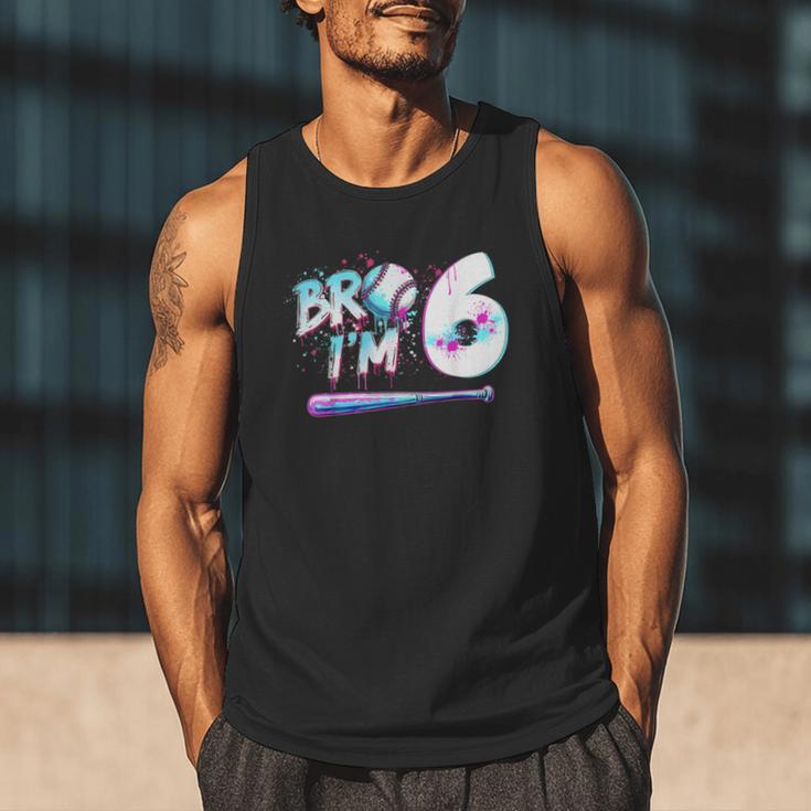 6th Birthday Boy Bro I'm 6 Year Old Baseball Ice Cream Drip Men Tank Top 6th Birthday Boy Bro I'm 6 Year Old Baseball Ice Cream Drip Men Tank Top