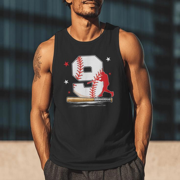 9 Years Old Baseball Birthday Boy 9th Bday Party Men Tank Top