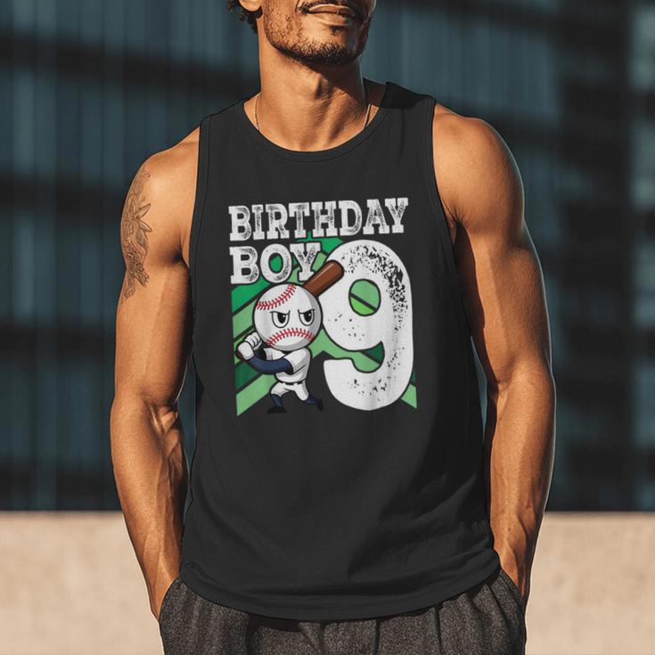 9th Birthday Baseball Birthday Party 9th Birthday Boy Men Tank Top