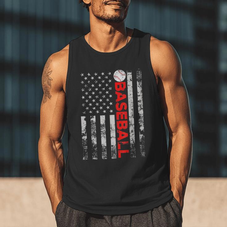 American Flag Baseball Team Baseball Player Baseball Men Tank Top