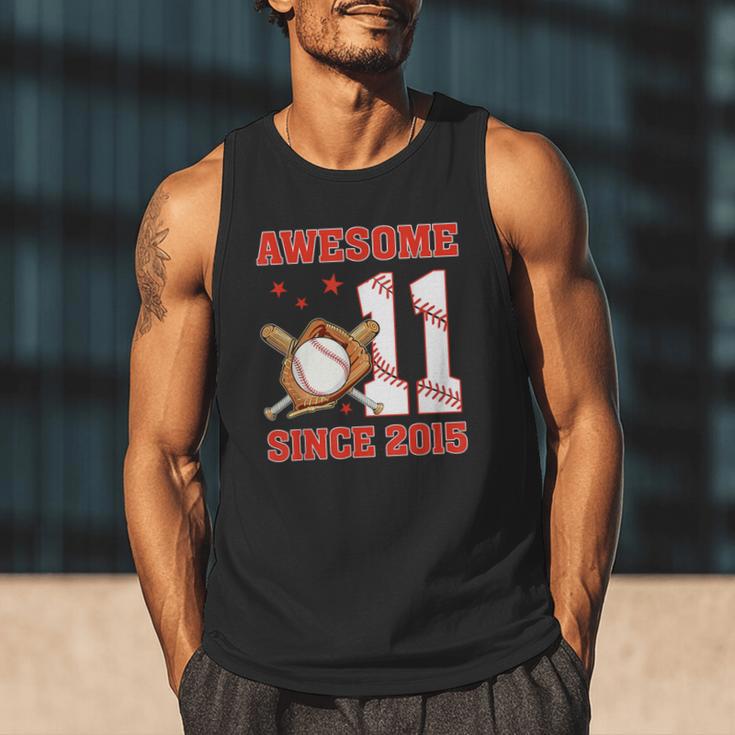 Awesome Since 2015 11 Year Old Boys Bday Baseball Theme Men Tank Top