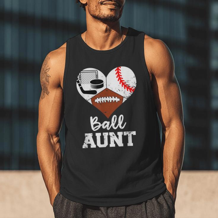 Ball Aunt Heart Football Baseball Hockey Game Day Men Tank Top