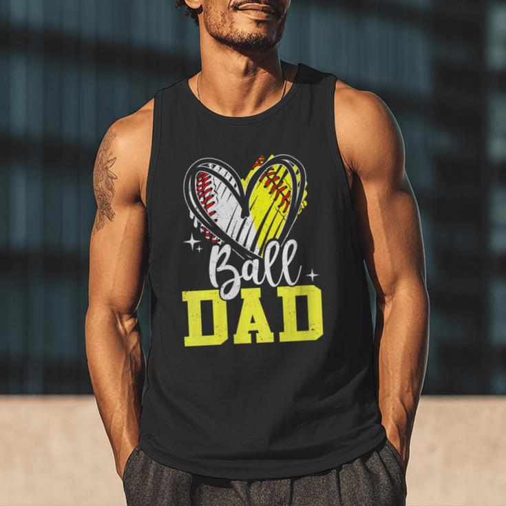 Ball Dad Softball Baseball Dad Fathers Day Men Tank Top