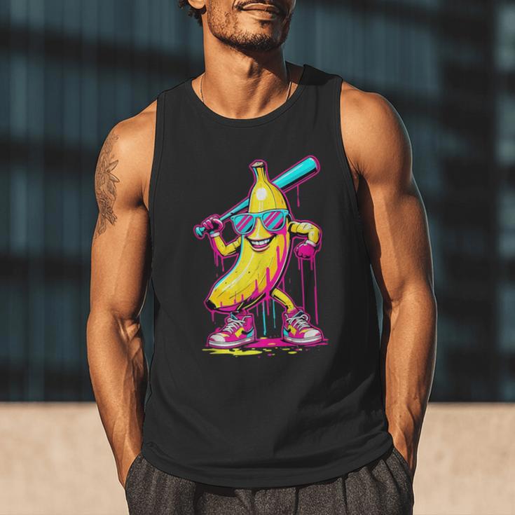 Banana With Baseball Bat Street Baseball Drip Men Tank Top Banana With Baseball Bat Street Baseball Drip Men Tank Top