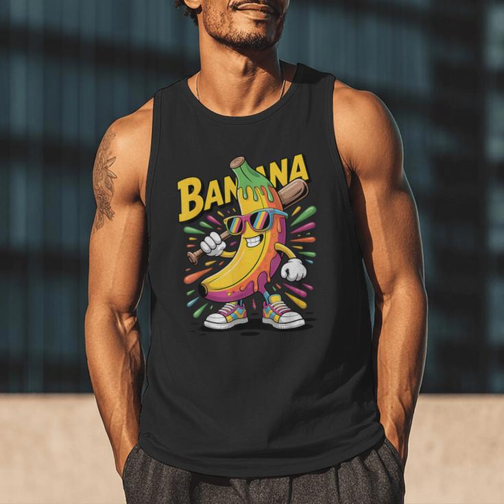 Banana Baseball Cartoon Cool Sports Kids Teens Men Tank Top Banana Baseball Cartoon Cool Sports Kids Teens Men Tank Top