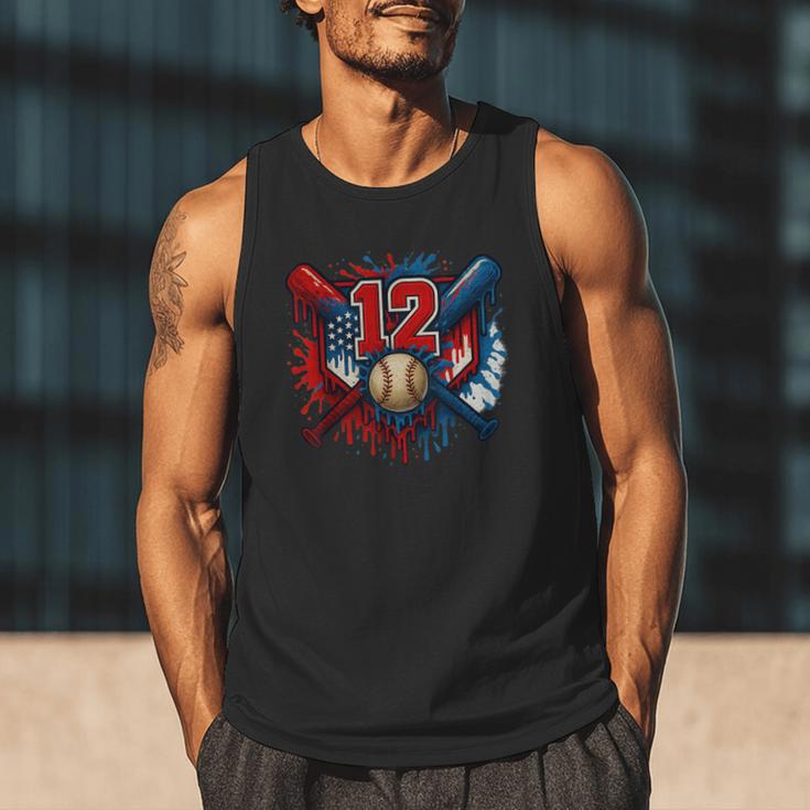 Baseball 12 Year Old Splash Drip 12th Birthday Boy Number 12 Men Tank Top Baseball 12 Year Old Splash Drip 12th Birthday Boy Number 12 Men Tank Top