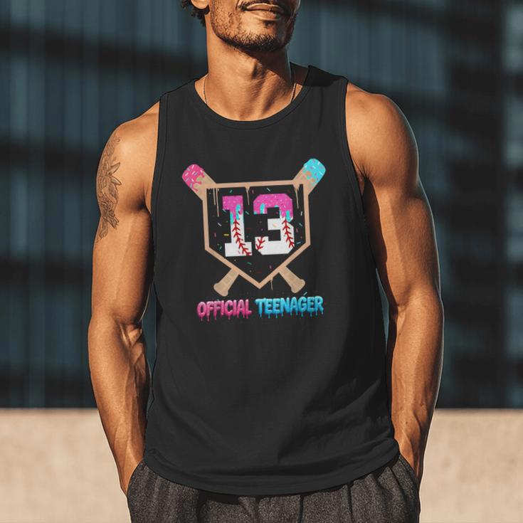 Baseball 13 Year Ice Cream Drip 13th Bday Official Teenager Men Tank Top Baseball 13 Year Ice Cream Drip 13th Bday Official Teenager Men Tank Top