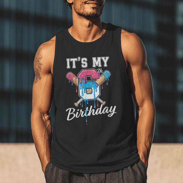 Baseball 6 Year Old Ice Cream Drip 6th Birthday Boy Number 6 Men Tank Top Baseball 6 Year Old Ice Cream Drip 6th Birthday Boy Number 6 Men Tank Top