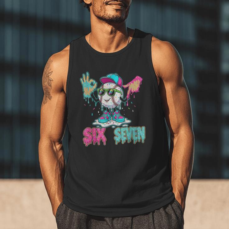 Baseball 67 Drip Six Seven Hand Signs Ice Cream Meme Men Tank Top