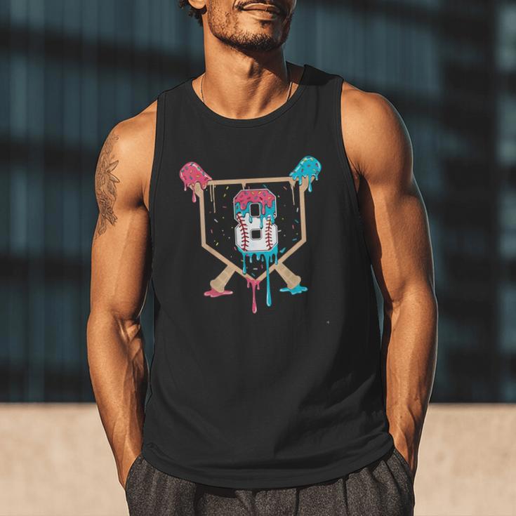 Baseball 8 Year Old Ice Cream Drip 8th Birthday Boys Player Men Tank Top Baseball 8 Year Old Ice Cream Drip 8th Birthday Boys Player Men Tank Top
