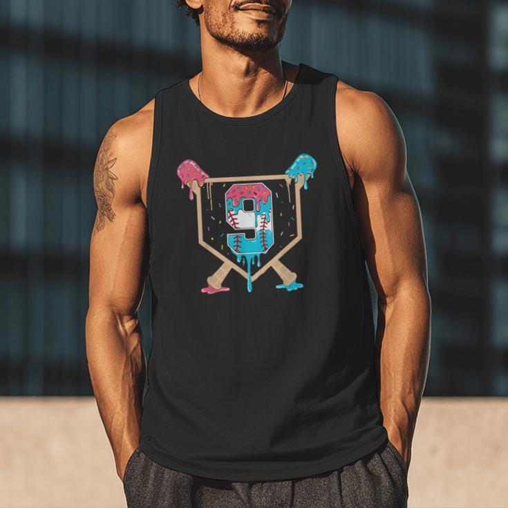 Baseball 9 Year Old Ice Cream Drip 9th Birthday Boys Player Men Tank Top Baseball 9 Year Old Ice Cream Drip 9th Birthday Boys Player Men Tank Top