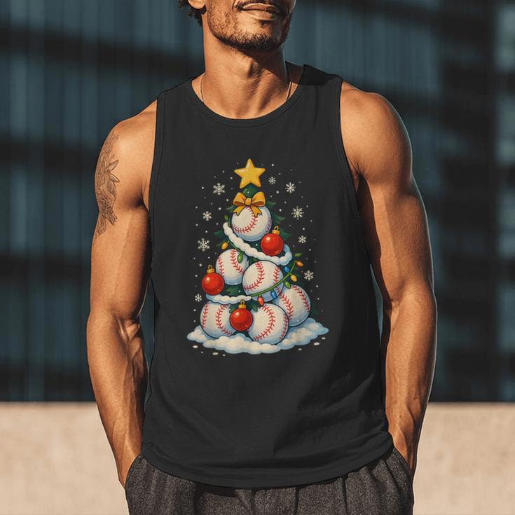Baseball Christmas Tree Lights Santa Sport Player Lover Xmas Men Tank Top Baseball Christmas Tree Lights Santa Sport Player Lover Xmas Men Tank Top
