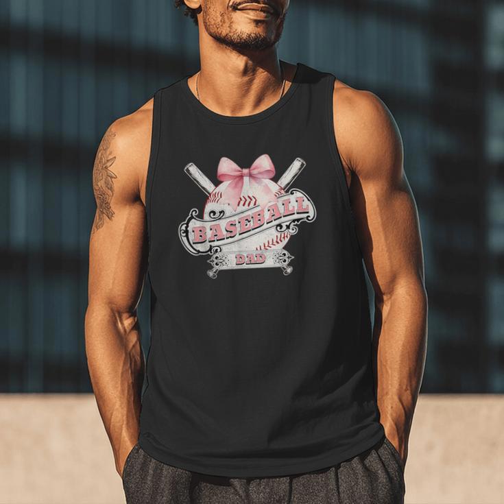 Baseball Dad With Coquette Cute Bow Sport Season Men Tank Top