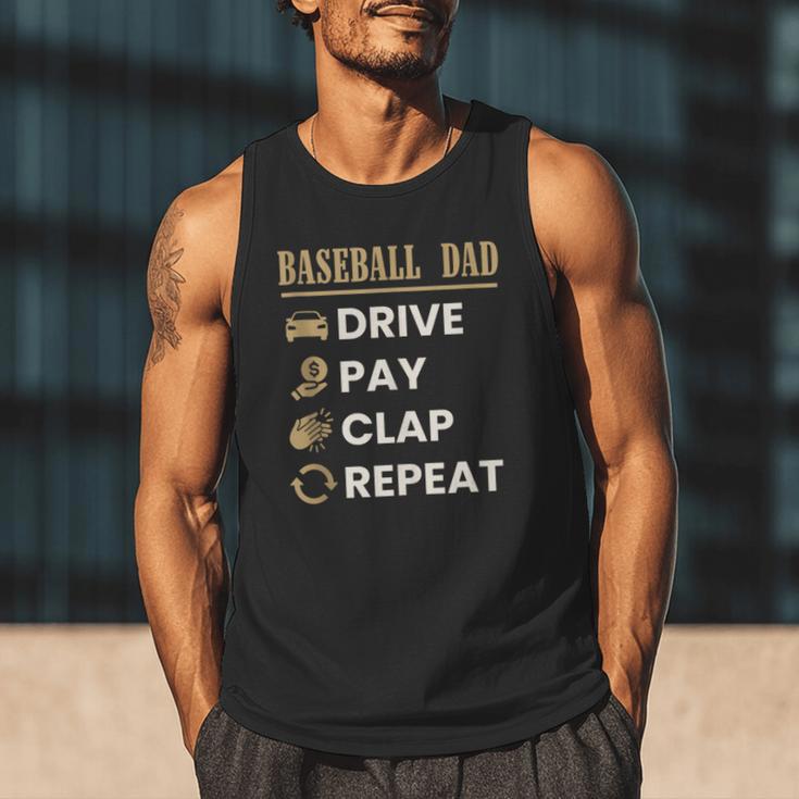 Baseball Dad Drive Pay Clap Repeat Father's Day Men Tank Top