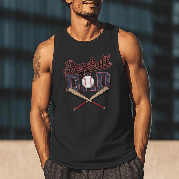 Baseball Dad Father's Day Vintage Retro Sarcastic Dad Men Tank Top