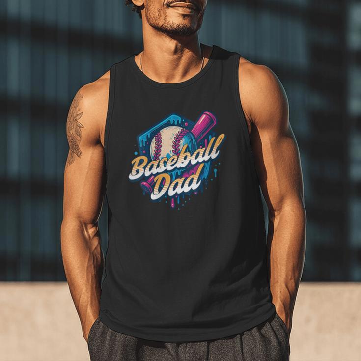 Baseball Dad Kids Birthday Baseball Drip Ice Cream Family Men Tank Top Baseball Dad Kids Birthday Baseball Drip Ice Cream Family Men Tank Top