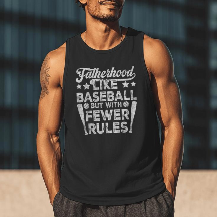 Baseball Dad Men Fatherhood Like Baseball With Fewer Rules Men Tank Top Baseball Dad Men Fatherhood Like Baseball With Fewer Rules Men Tank Top