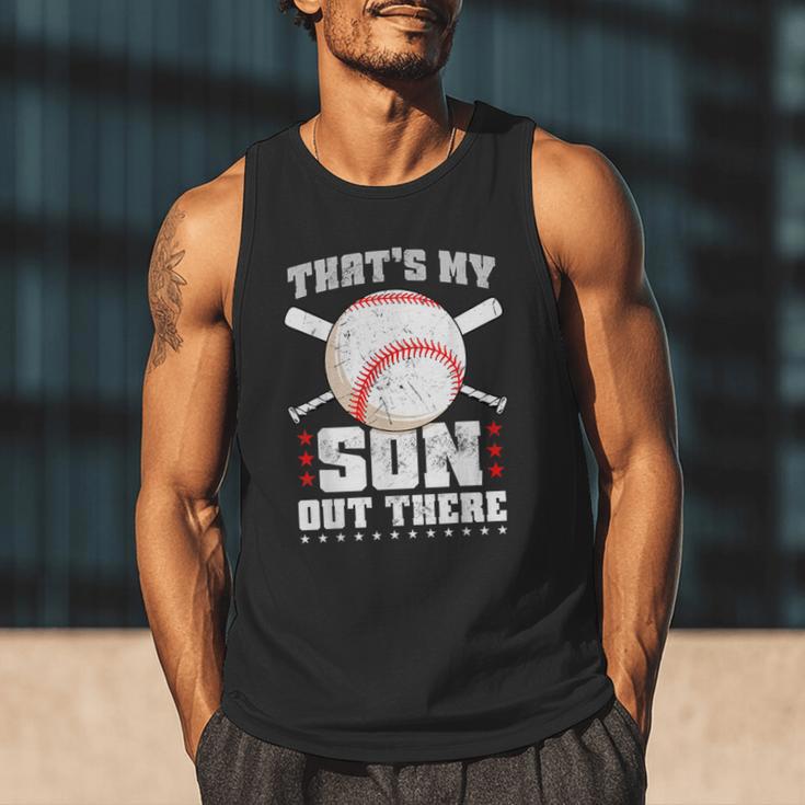 Baseball Dad Softball Game Son Out There Fathersday Baseball Men Tank Top