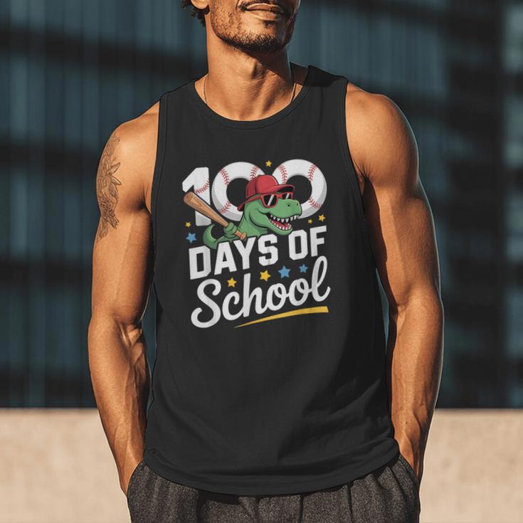 Baseball Dinosaur 100 Days Of School Kids Theme Men Tank Top