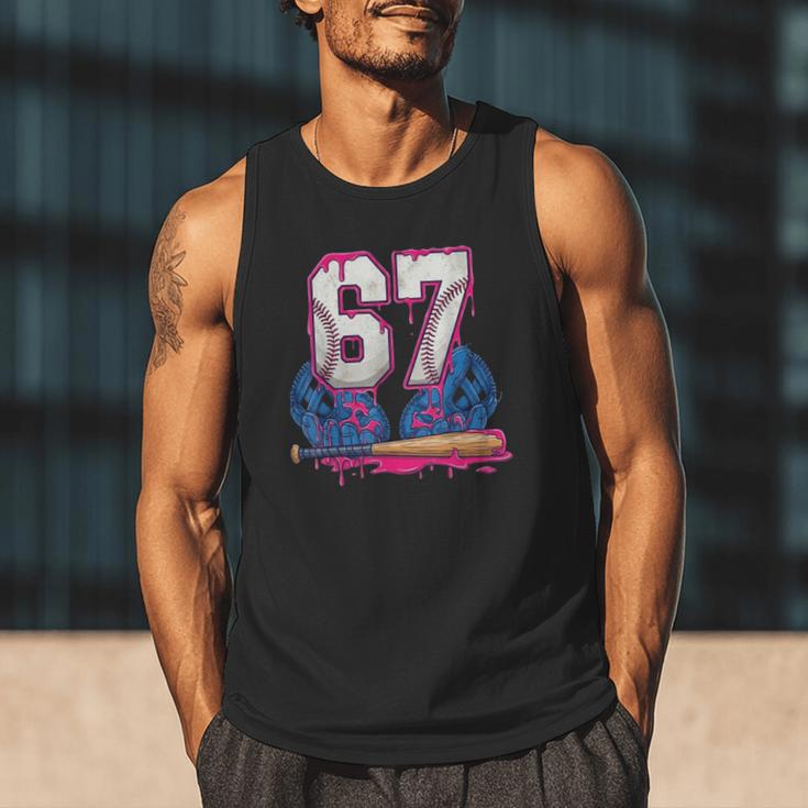 Baseball Drip 67 Meme Six Seven 6-7 Gen Alpha Slang Men Tank Top