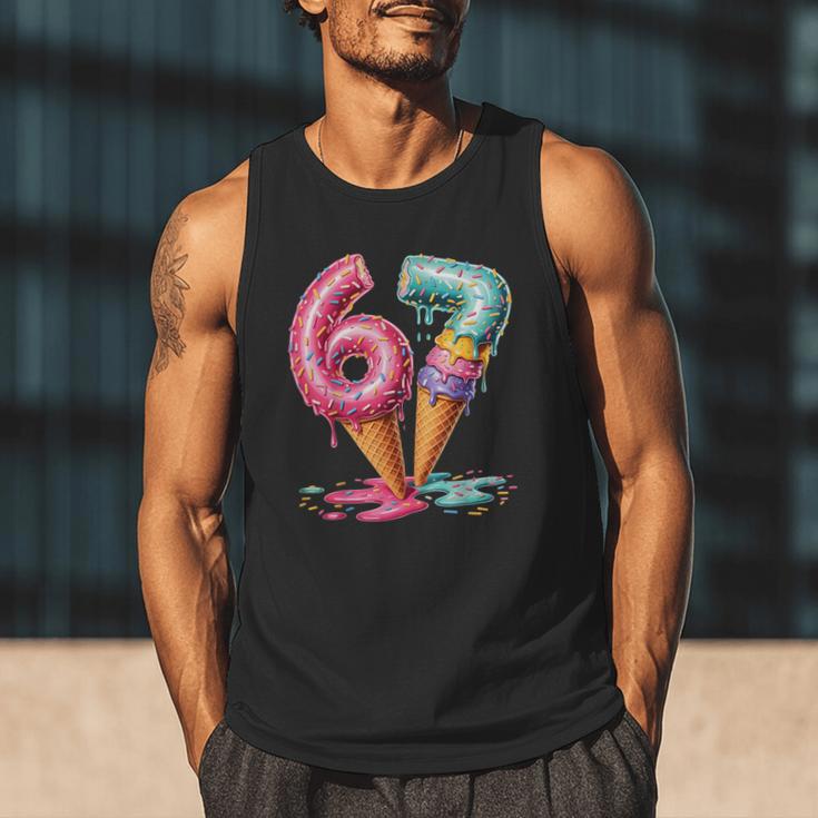 Baseball Drip Ice Cream 67 Men Tank Top