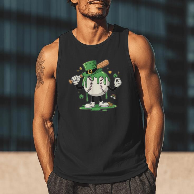 Baseball Drip Ice Cream Boys Kids Shamrock St Patricks Day Men Tank Top