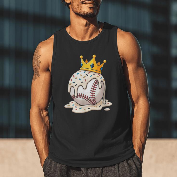 Baseball Drip Ice Cream Crown Melt Graphic Men Tank Top