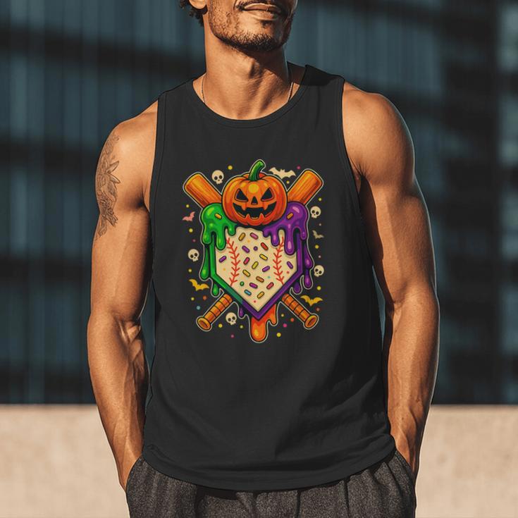 Baseball Drip Ice Cream Drip Halloween Baseball Lovers Men Tank Top
