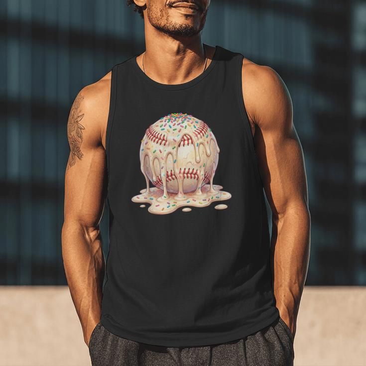 Baseball Drip Ice Cream Melting Illustration Men Tank Top Baseball Drip Ice Cream Melting Illustration Men Tank Top