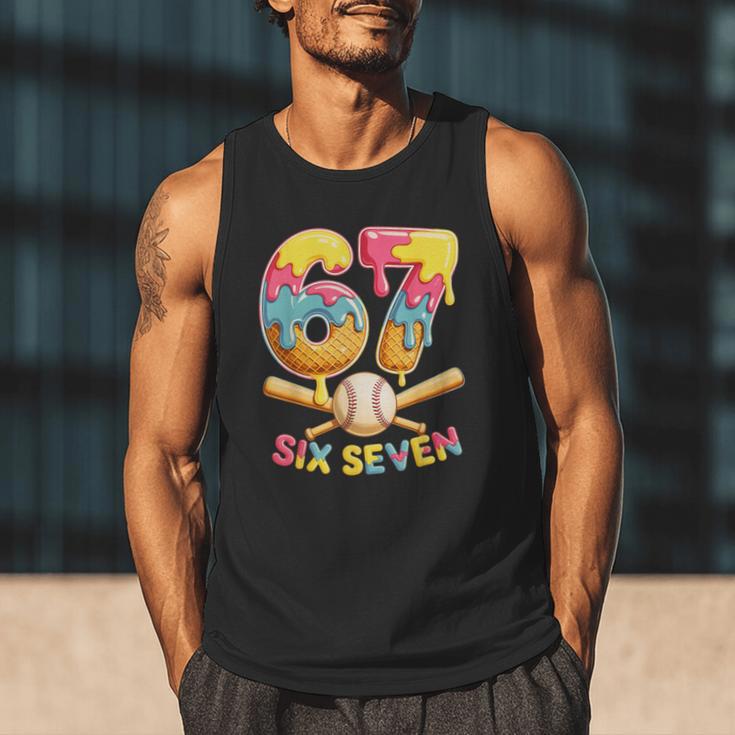 Baseball Drip Ice Cream Number 67 Player Lifestyle Men Tank Top