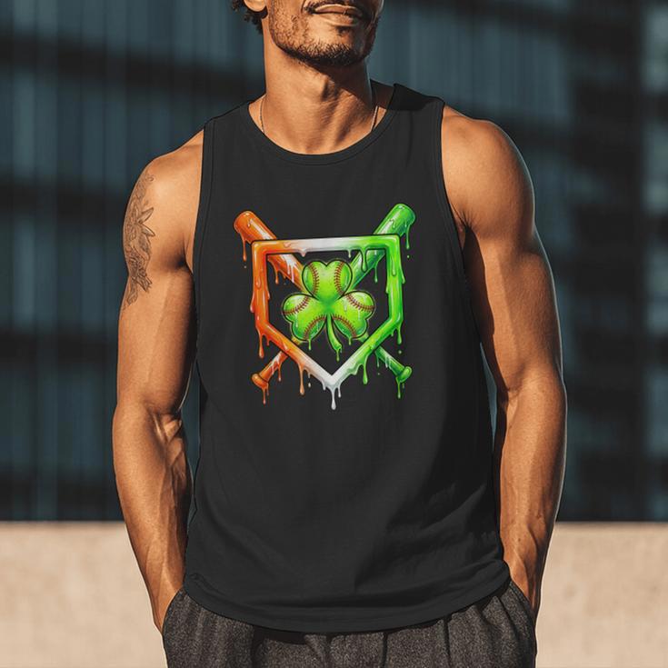 Baseball Drip Ice Cream St Patricks Day Shamrock Men Tank Top Baseball Drip Ice Cream St Patricks Day Shamrock Men Tank Top