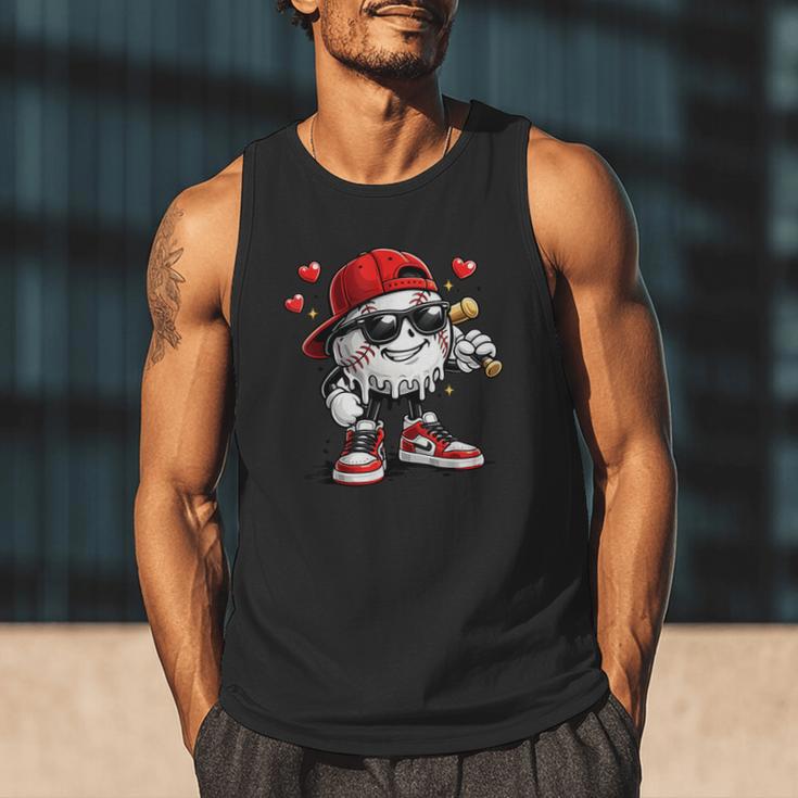 Baseball Drip Ice Cream Valentine’s Day Boys Kids Men Tank Top