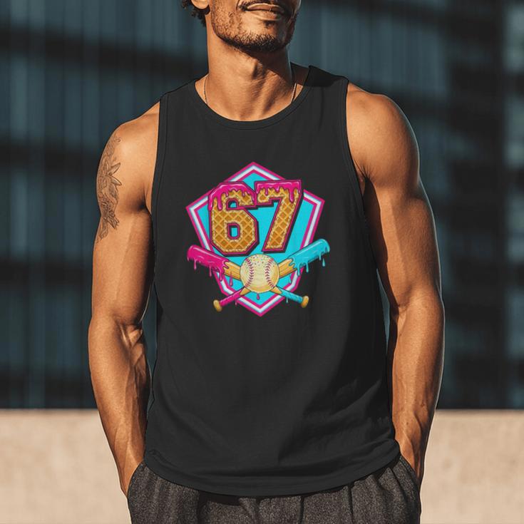 Baseball Drip Jersey Number 67 For Players & 67th Birthday Men Tank Top