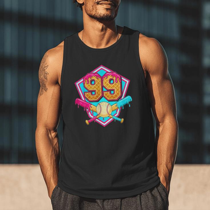 Baseball Drip Jersey Number 99 For Players & 99th Birthday Men Tank Top Baseball Drip Jersey Number 99 For Players & 99th Birthday Men Tank Top