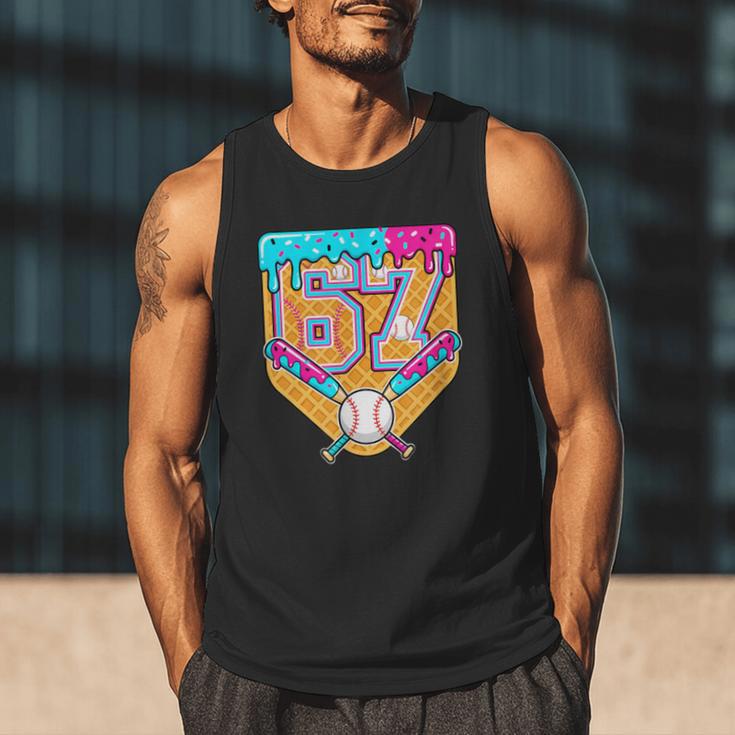 Baseball Drip Number 67 Ice Cream Home Plate Drip Men Tank Top Baseball Drip Number 67 Ice Cream Home Plate Drip Men Tank Top