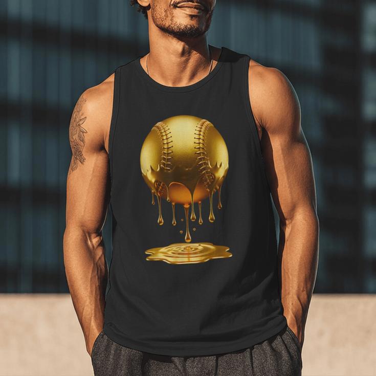 Baseball Dripping Drip Gold Sport Player Coach Baller Men Tank Top Baseball Dripping Drip Gold Sport Player Coach Baller Men Tank Top