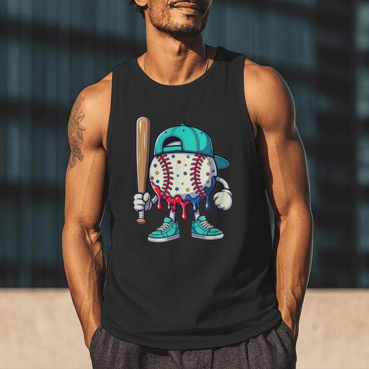 Baseball Drippy Style Apparel For Boys Youth Drip Baseball Men Tank Top Baseball Drippy Style Apparel For Boys Youth Drip Baseball Men Tank Top