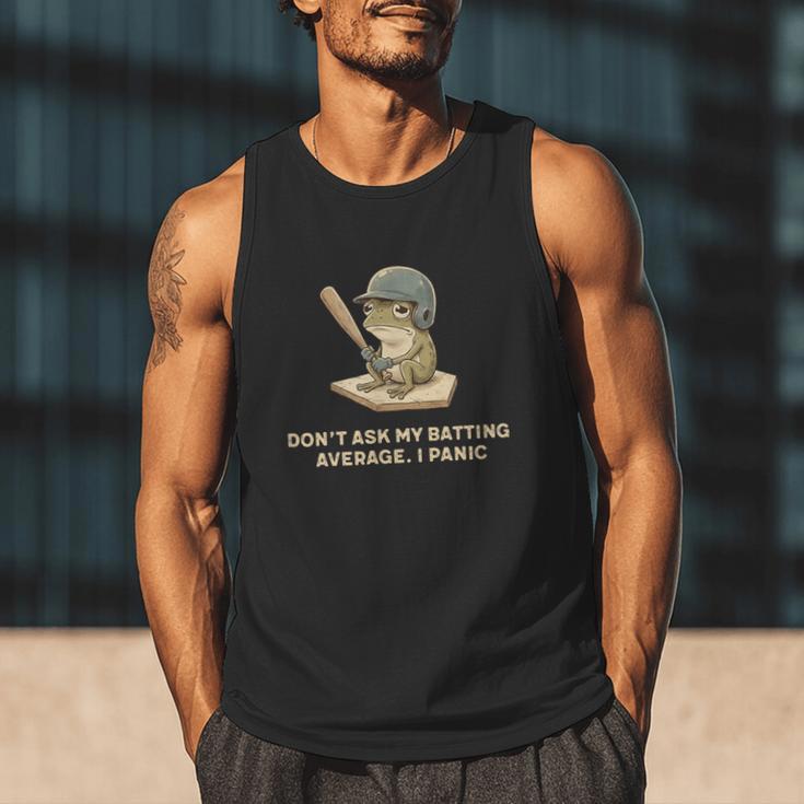 Baseball Frog Saying Batting Retro Artwork Men Tank Top