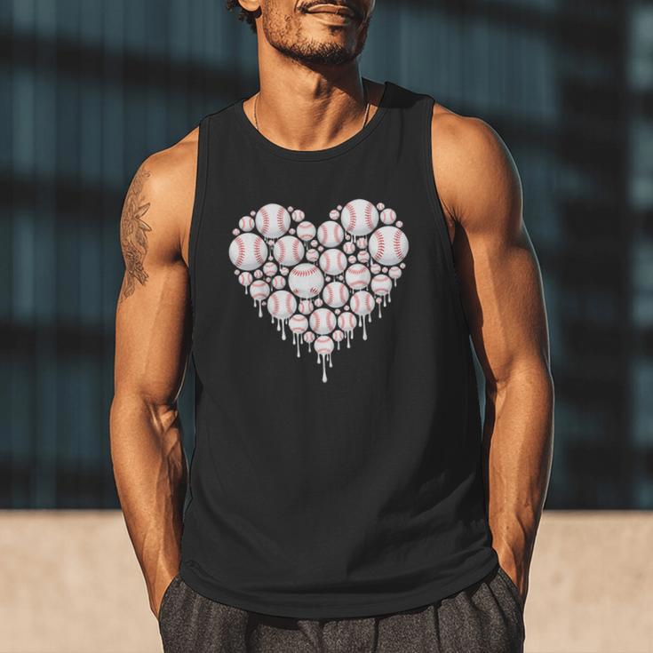 Baseball Heart Drip Valentine's Day Baseball Lover Boys Men Men Tank Top