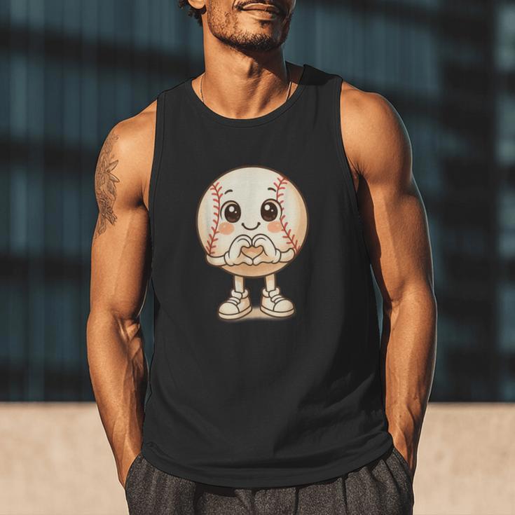 Baseball With Heart Hands Love Cute Baseball Men Tank Top Baseball With Heart Hands Love Cute Baseball Men Tank Top