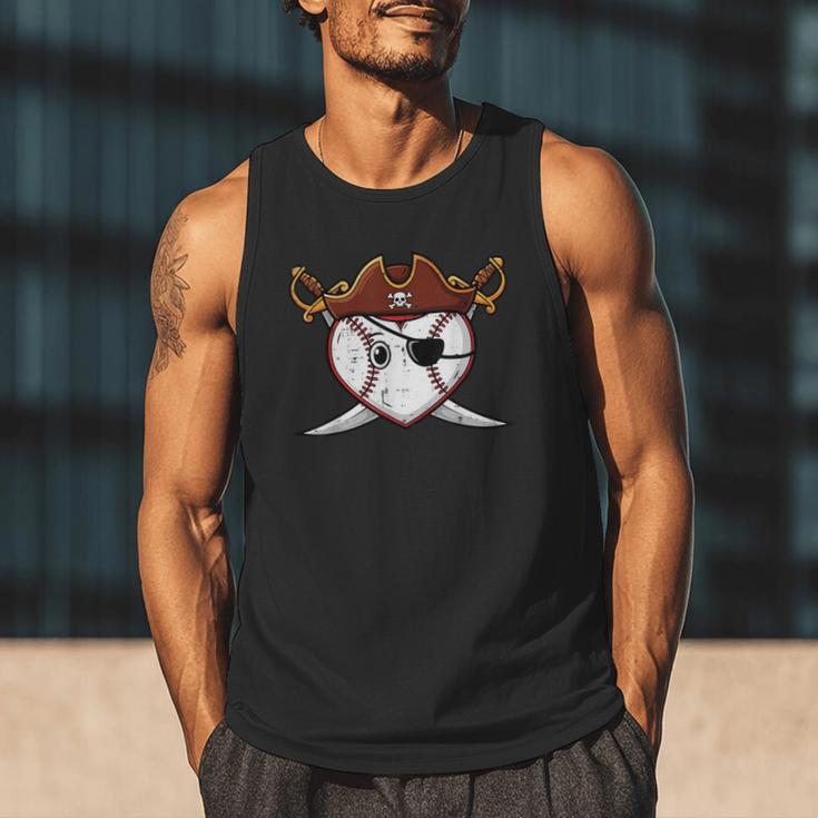 Baseball Heart Pirate Hat Crossed Swords Men Boys Kids Youth Men Tank Top Baseball Heart Pirate Hat Crossed Swords Men Boys Kids Youth Men Tank Top