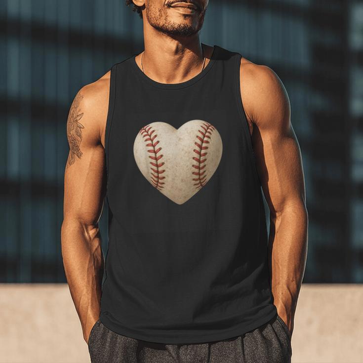 Baseball Heart Shape Valentines Day Love Boys Kids Men Men Tank Top