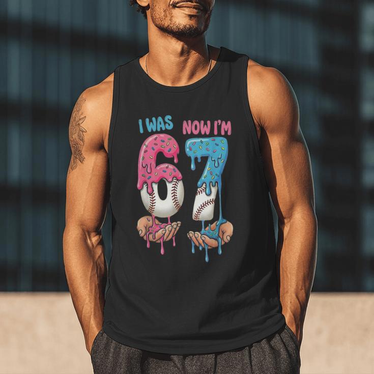Baseball Ice Cream I Was 6 Now I'm 7 67 Birthday Boy Men Tank Top Baseball Ice Cream I Was 6 Now I'm 7 67 Birthday Boy Men Tank Top