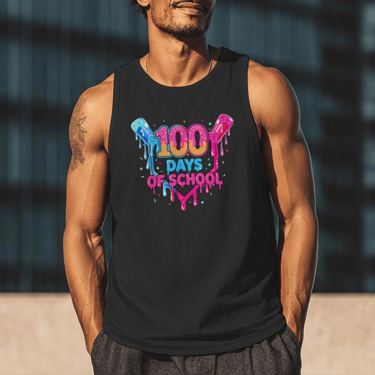 Baseball Ice Cream Drip 100 Days Of School Boys Girls 100th Men Tank Top Baseball Ice Cream Drip 100 Days Of School Boys Girls 100th Men Tank Top