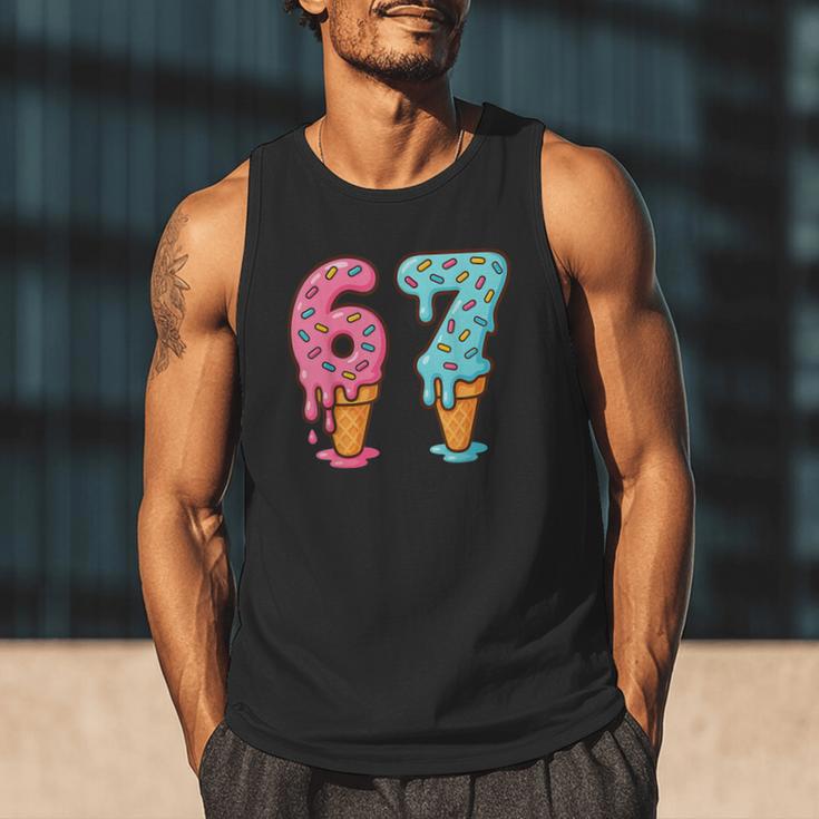 Baseball Ice Cream Drip 6 7 Kids 67 Birthday Men Tank Top