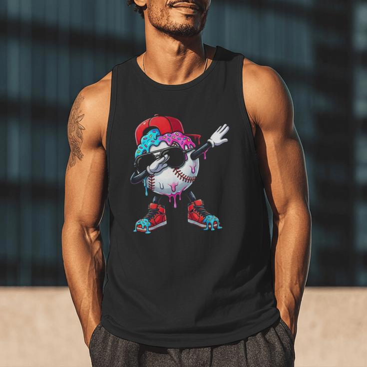 Baseball Ice Cream Drip Dabbing Sports Sprinkles For Boys Men Tank Top