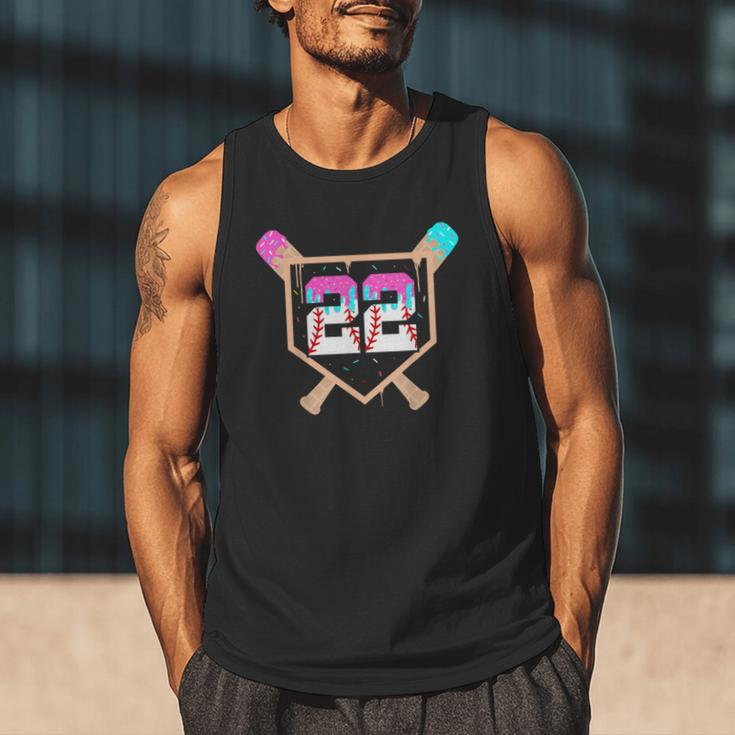 Baseball Ice Cream Drip Number 22 Player 22nd Birthday Men Tank Top Baseball Ice Cream Drip Number 22 Player 22nd Birthday Men Tank Top